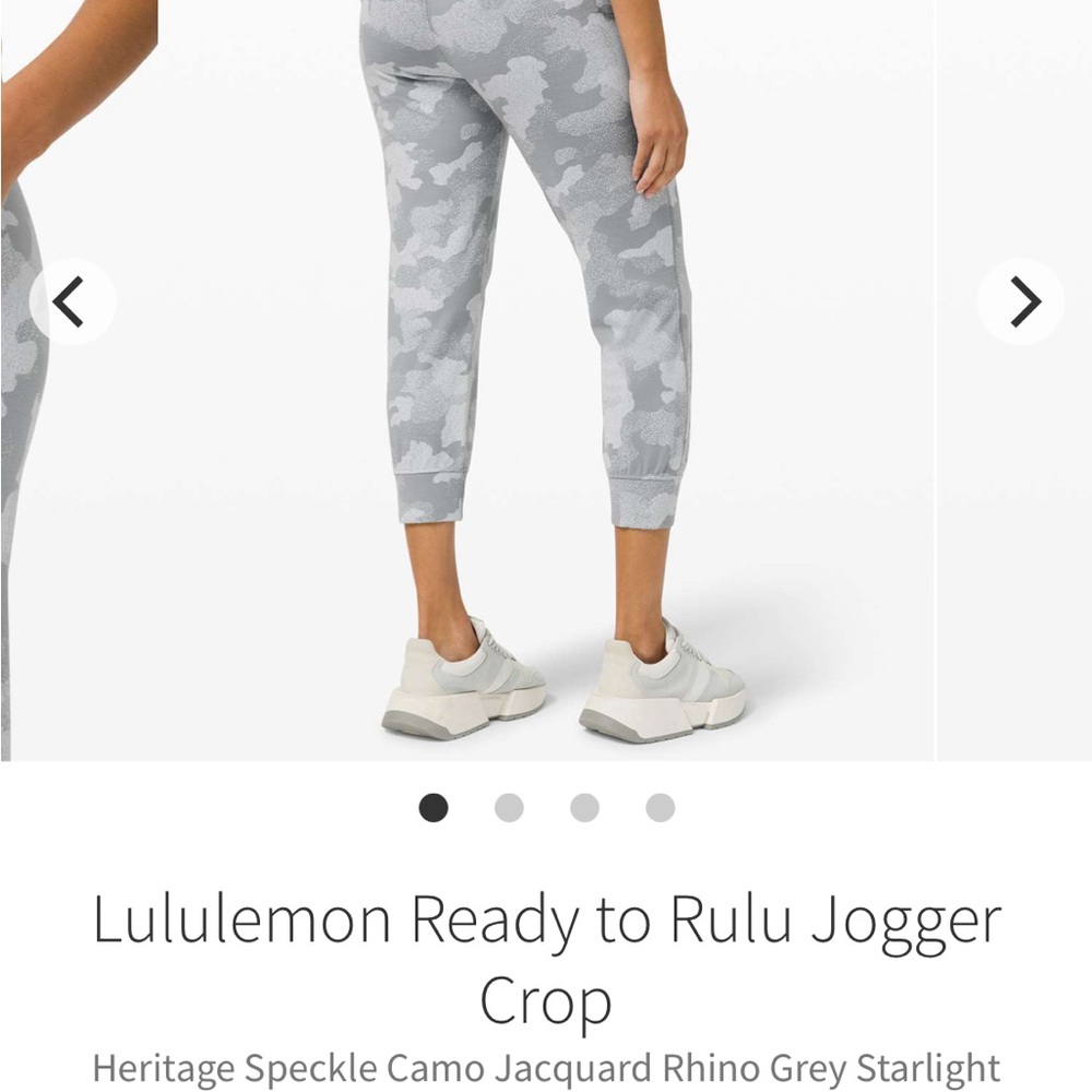 Size 12 Lululemon Ready to Rulu Crop Joggers, Rhino Gray Camo